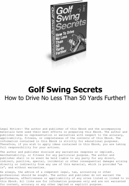 Product picture Golf Swing Secrets